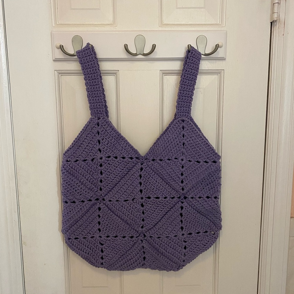 Purple Crochet Bag